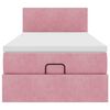 vidaXL Ottoman-Bett mit Matratze Rosa 100x200 cm Samt