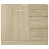 vidaXL Waschbeckenunterschrank Sonoma-Eiche 63x30x54 cm Holzwerkstoff