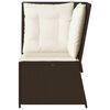 vidaXL Garten-Ecksofa mit Kissen Braun Poly Rattan
