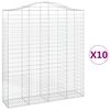vidaXL Gabionen mit Hochbogen 10Stk. 200x50x220/240cm Verzinktes Eisen