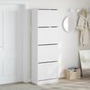 vidaXL Schuhschrank mit 4 Klappen Wei&szlig; 60x34x187,5 cm