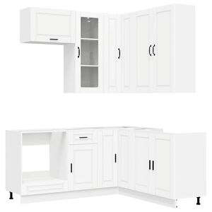 vidaXL K&uuml;cheneinheit PORTO 8 stk. Wei&szlig; Holzwerkstoff
