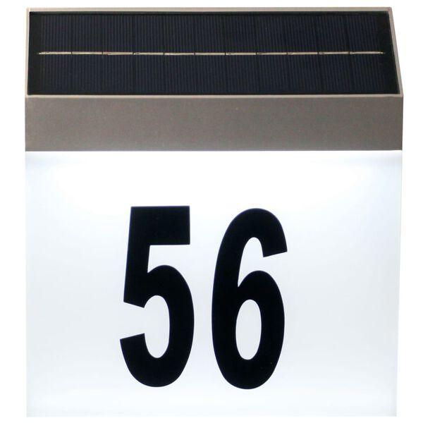 Luxform Solar-LED-Hausnummer-Wandleuchte Cornwall Wei&szlig; 34106