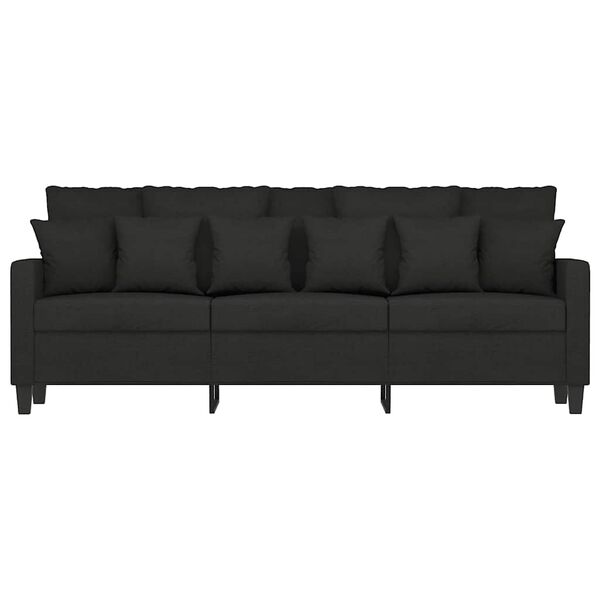 vidaXL 3-Sitzer-Sofa Schwarz 180 cm Stoff