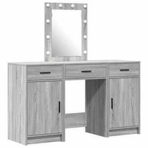 vidaXL Schminktisch Grau 50 x 41 x 135 cm Holzwerkstoff