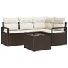 vidaXL Sofa Set 5 stk. Braun und Creme Poly-Rattan