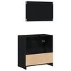 vidaXL Badezimmerschrank mit T&uuml;r Schwarz Eichen-Optik 60 x 33 x 61 cm