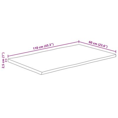 vidaXL Tischplatte mit Baumkante 110x60x2,5 cm Massivholz Mango