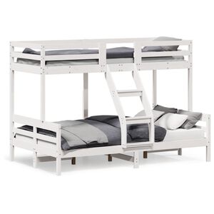 vidaXL Etagenbett 80x200/120x200 cm Wei&szlig; Massivholz Kiefer
