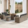 vidaXL Gartensofa-set mit Kissen mit Speicher 8 pcs Grau Poly Rattan