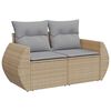 vidaXL Gartensofa-set mit Kissen mit Speicher 10 pcs Beige Poly-Rattan