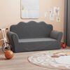 vidaXL Kindersofa 2-Sitzer Anthrazit Weich Pl&uuml;sch