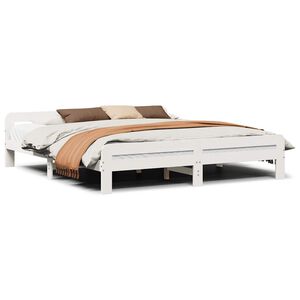 vidaXL Massivholzbett ohne Matratze Wei&szlig; 180x200 cm Kiefernholz
