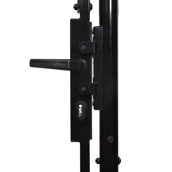 vidaXL Gartentor mit gew&ouml;lbtem Oberteil 400 x 175 cm Stahl