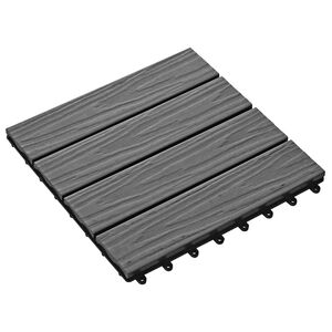 vidaXL Terrassenfliese 3D-Design 11 Stk. Grau 30 x 30 cm WPC