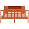 vidaXL Massivholzbett mit Regal ohne Matratze Wachsbraun 160x200 cm