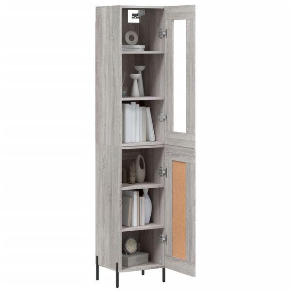 vidaXL Highboard Grau Sonoma 34,5x34x180 cm Holzwerkstoff