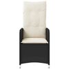 vidaXL Gartensessel Verstellbar mit Kissen Schwarz Poly Rattan