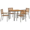 vidaXL Garten Essgruppe 5 Stk. Grau und Braun Poly-Rattan