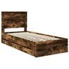 vidaXL Bettrahmen Ger&auml;ucherte Eiche 90 x 200 cm Ingenieurs Holz