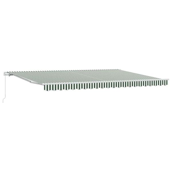 vidaXL Einziehbare Markise Gestreift Gr&uuml;n und Wei&szlig; 500 x 300 cm