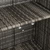 vidaXL Aufbewahrungsschrank mit Regal Grau 100 x 36 x 102 cm Rattan