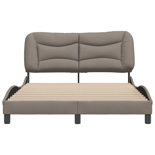 vidaXL Bettgestell ohne Matratze "Hvar" Taupe 140x190 cm Stoff