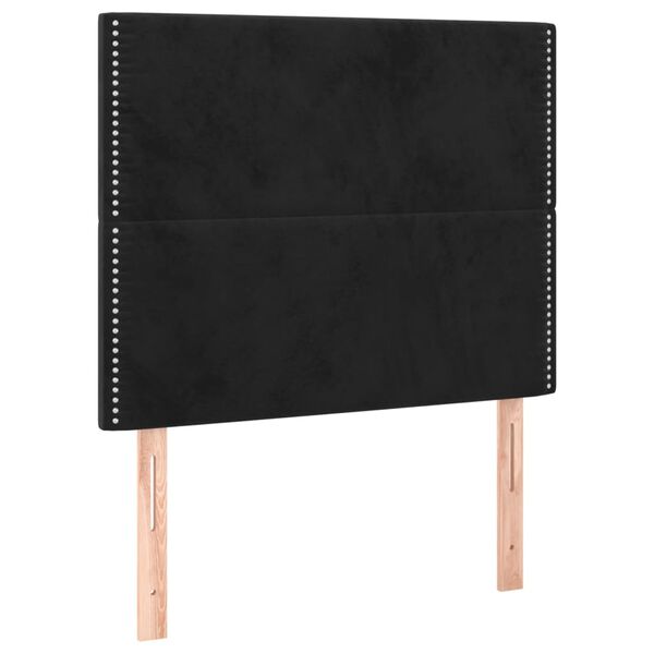 vidaXL Kopfteil Schwarz 100x5x118/128 cm Samt