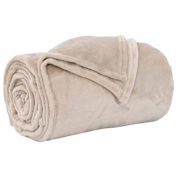 vidaXL &Uuml;berwurfdecke Beige 130 x 150 cm Fleece