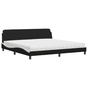 vidaXL Bett mit Matratze "Dover" Schwarz und Wei&szlig; 200x200 cm Kunstleder