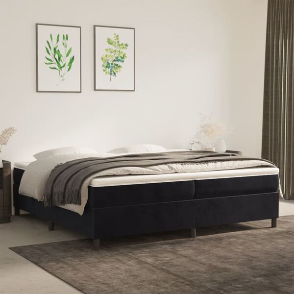 vidaXL Boxspringbettgestell Schwarz 200x200 cm Samt