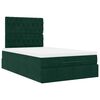vidaXL Ottoman-Bett mit Matratzen & LEDs Dunkelgrün 120x190 cm Samt