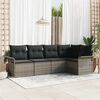 vidaXL Gartensofa-set mit Kissen 5 pcs Grau Poly-Rattan