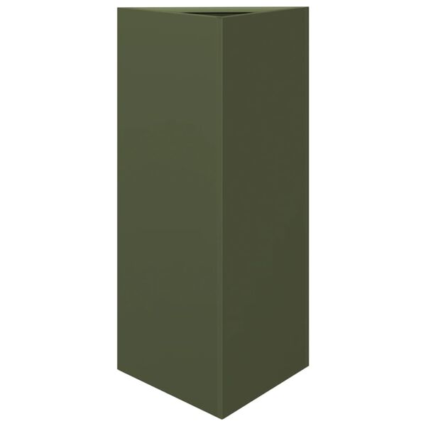 vidaXL Pflanzk&uuml;bel Olivgr&uuml;n Dreieckig 40x34,5x70 cm Stahl