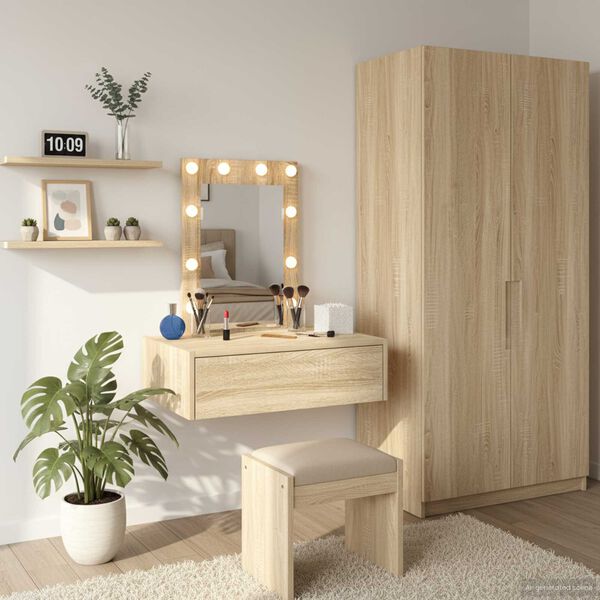 vidaXL Schminktisch mit Schubladen Braun 60 x 40 x 70 cm Holzwerkstoff