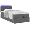 vidaXL Ottoman-Bett mit Matratze & LEDs Dunkelgrau 90x190 cm Stoff