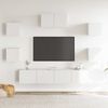 vidaXL 7-tlg. TV-Schrank-Set Wei&szlig; Holzwerkstoff