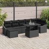vidaXL Gartensofa-set mit Kissen 8 pcs Schwarz Poly-Rattan