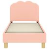 vidaXL Kinderbettgestell mit Kopfteil Rosa 70 x 140 cm Schafstoff