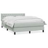 vidaXL Boxspringbett mit Matratze Hellgrau 160x210 cm Samt