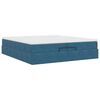 vidaXL Ottoman-Bett mit Matratzen Dunkelblau 200x200 cm Samt