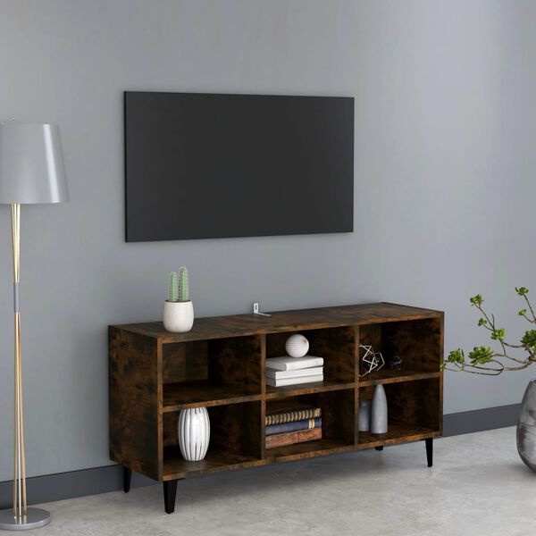 vidaXL TV-Schrank mit Metallbeinen R&auml;uchereiche 103,5x30x50 cm