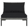 vidaXL 9-tlg. Garten-Lounge-Set mit Kissen Poly Rattan Dunkelgrau