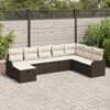 vidaXL Sofa Set mit Kissen mit Speicher Braun und Creme Poly-Rattan