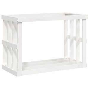 vidaXL Outdoor-Kaminholzregal Wei&szlig; 108x52x74 cm Massivholz Kiefer