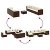 vidaXL 8-tlg. Garten-Lounge-Set mit Kissen Braun Poly Rattan
