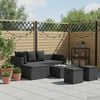 vidaXL 4-tlg. Garten-Lounge-Set Schwarz mit Auflagen Poly Rattan