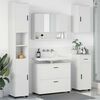 vidaXL Badezimmerm&ouml;bel-Set mit Regal 5 pcs Wei&szlig; Sperrholz und Metall
