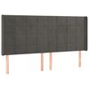vidaXL Boxspringbett mit Matratze & LED Dunkelgrau 200x200 cm Samt