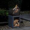 R'elite Feuerkorb Quadratisch mit Sockel in Granit-Look 979756